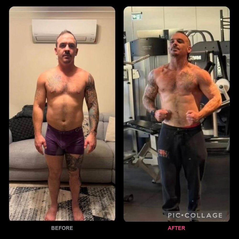 Ben's before and after transformation with Top Tier Physique