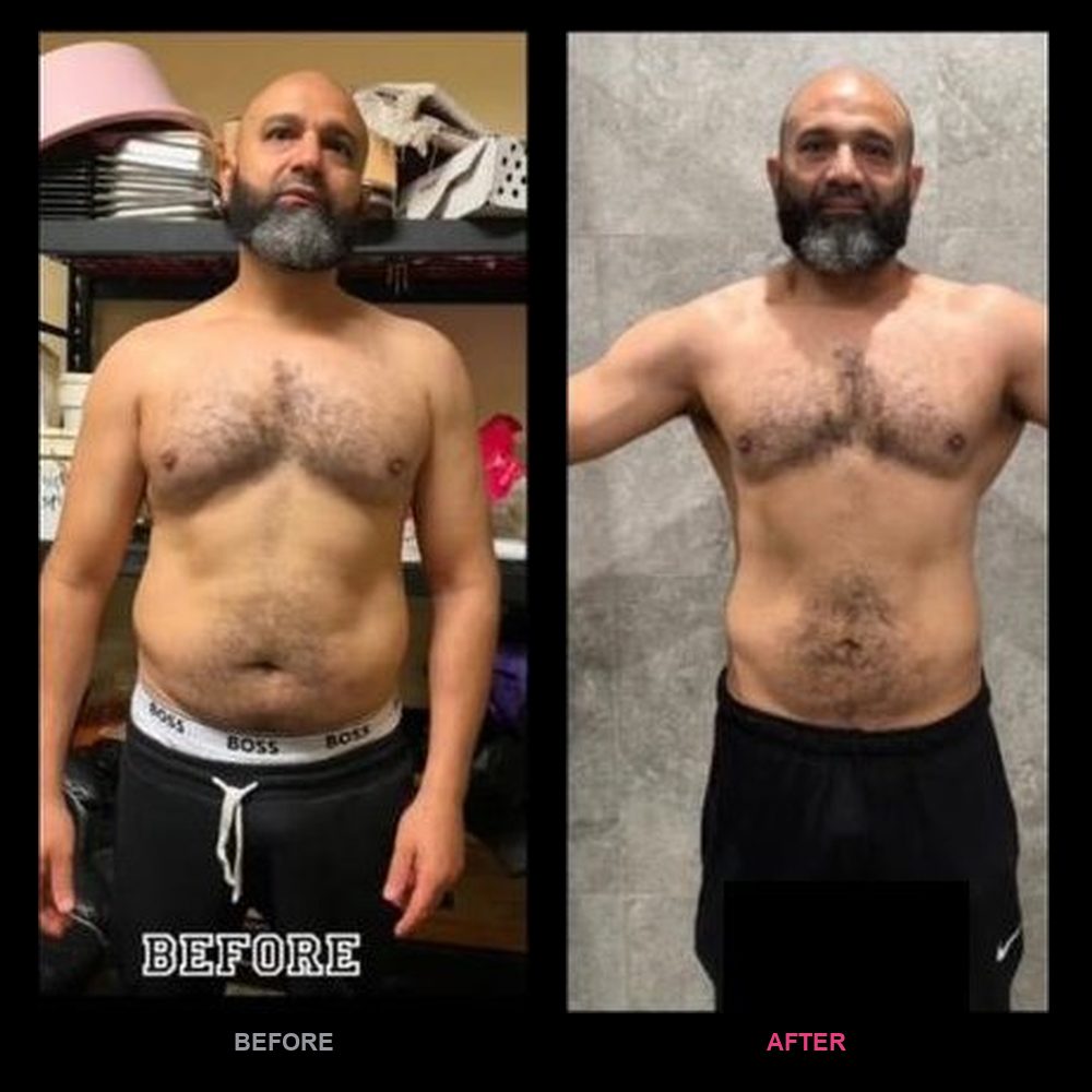 Dibs's before and after transformation with Top Tier Physique
