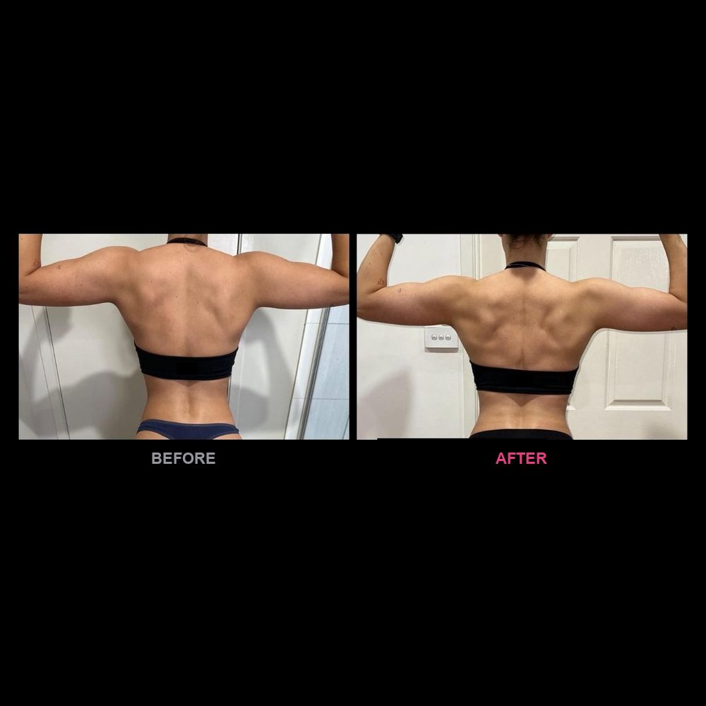 Hannah's before and after transformation with Top Tier Physique