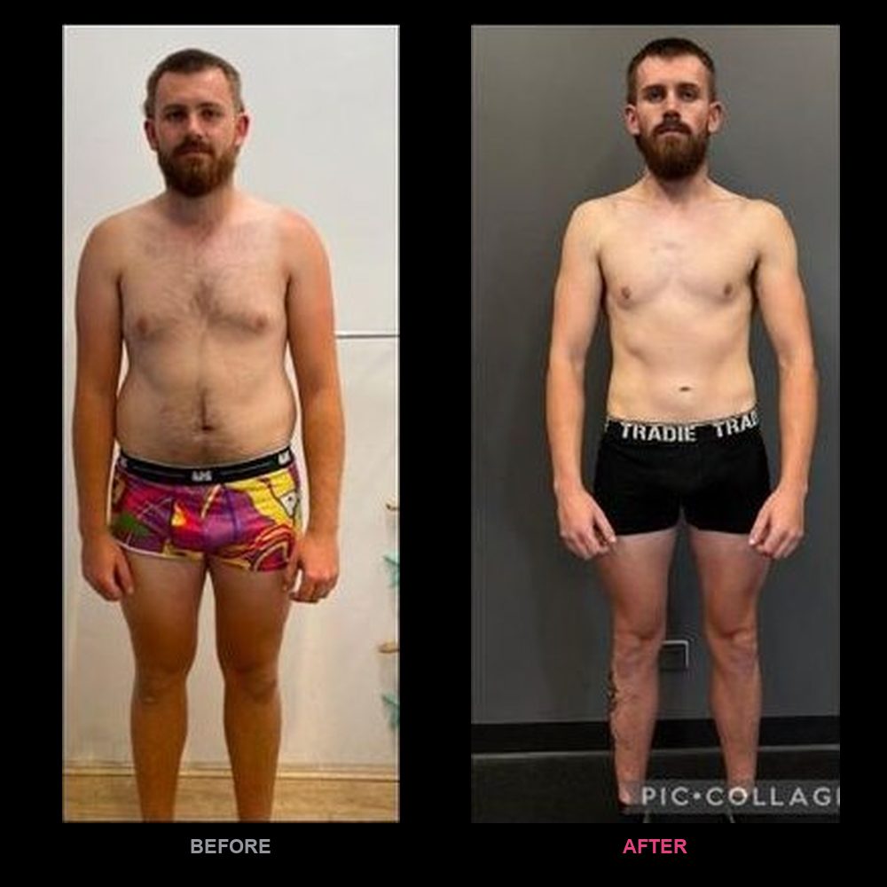 Lachlan's before and after transformation with Top Tier Physique