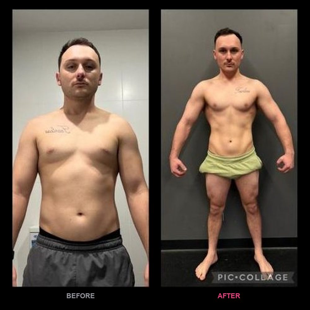 Matt's before and after transformation with Top Tier Physique
