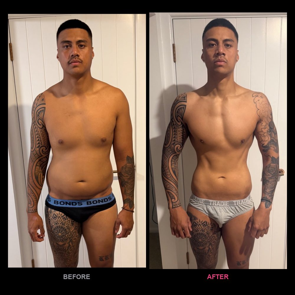 Nana's before and after transformation with Top Tier Physique
