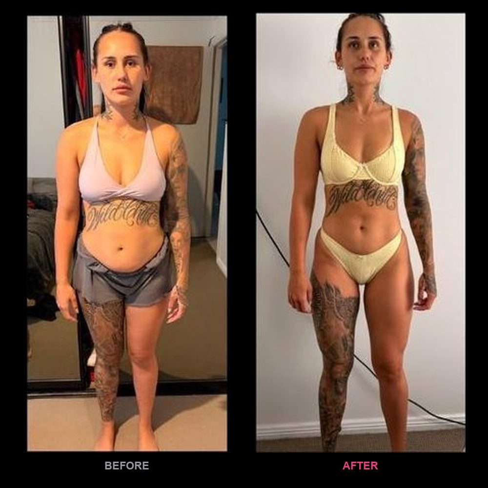 Prue's before and after transformation with Top Tier Physique