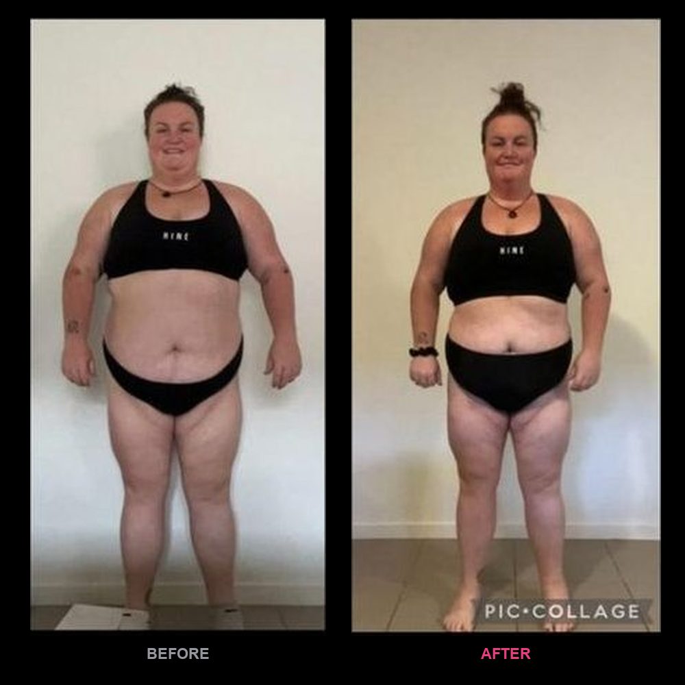 Sarah's before and after transformation with Top Tier Physique
