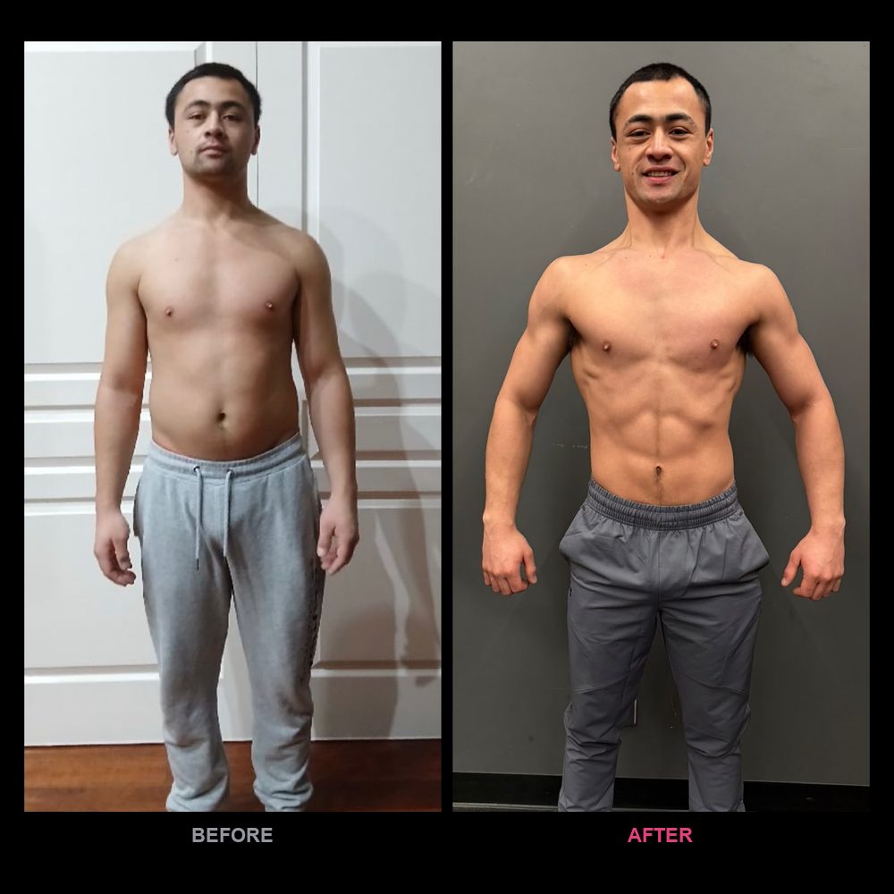 Yehia's before and after transformation with Top Tier Physique