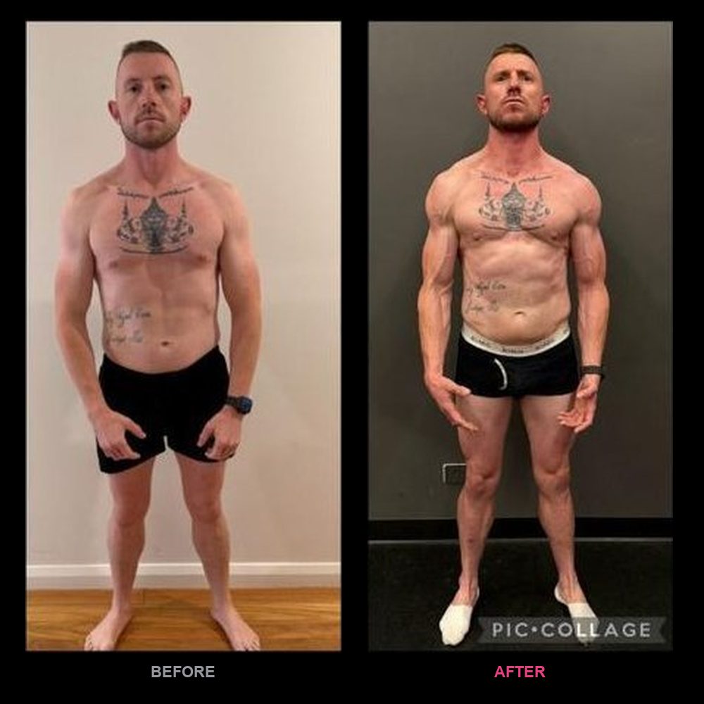 Zak's before and after transformation with Top Tier Physique